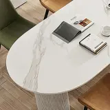 Modern Oval Pedestal Conference Table - Maoters thumbnail 9