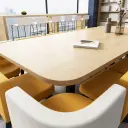 Office Lounge Rounded Wood Conference Table - Maoters thumbnail 7