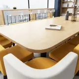 Office Lounge Rounded Wood Conference Table - Maoters thumbnail 7