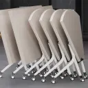 White Wooden Folding Conference Table – Mobile Modular Design thumbnail 8