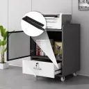 Rolling Wooden Office Cabinet for Document Storage thumbnail 9