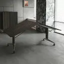 Office Dark Wood Rolling Conference Table - Maoters thumbnail 10