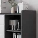 Modern Mobile Office Cabinet with Glass Front thumbnail 9
