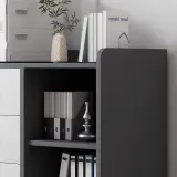 Modern Mobile Office Cabinet with Glass Front thumbnail 9