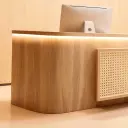 Modern Reception Desk With Rattan Panels - Maoters thumbnail 11