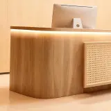 Modern Reception Desk With Rattan Panels - Maoters thumbnail 11