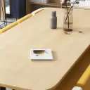 Office Lounge Rounded Wood Conference Table - Maoters thumbnail 9