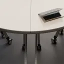 White Wooden Folding Conference Table – Mobile Modular Design thumbnail 10