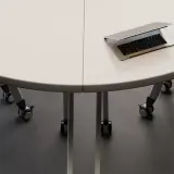 White Wooden Folding Conference Table – Mobile Modular Design thumbnail 10