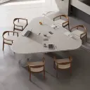 Modern Rounded Triangular Conference Table - Maoters thumbnail 9