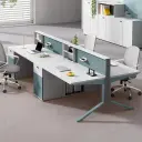 Employee Desk with A Pegboard Screen thumbnail 2