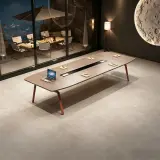 Modern Long Conference Table – Minimalist Office Desk thumbnail 1