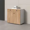 Combination Lock Wooden File Cabinet thumbnail 1