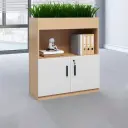 Wooden Office File Cabinet with Planter Box thumbnail 1