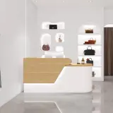 Minimalist Wood Reception Desk - Maoters thumbnail 1
