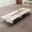 Modern Boardroom White Conference Table - Maoters thumbnail 1