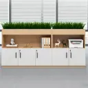 Wooden Office File Cabinet with Planter Box thumbnail 2