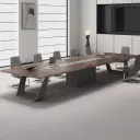 Modern Luxury Wood Conference Table with Cable Management - Maoters thumbnail 2