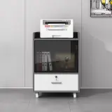 Rolling Wooden Office Cabinet for Document Storage thumbnail 2
