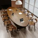 Meeting Room Solid Wood Large Conference Table - Maoters thumbnail 3