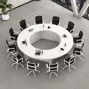 Modern Office Round Conference Table - Maoters thumbnail 3