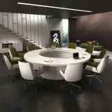 Modern Boardroom Round Conference Table - Maoters thumbnail 3