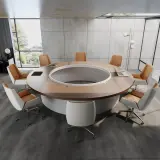 Modern Executive Boardroom Round Conference Table - Maoters thumbnail 2