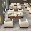 Simple Solid Wood Sofa for Business Lounge thumbnail 2