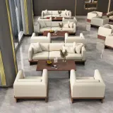 Simple Solid Wood Sofa for Business Lounge thumbnail 2