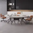 Modern Mobile Circle Modular Conference Table - Maoters thumbnail 2