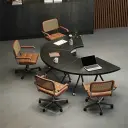 Modern Modular Round Mobile Meeting Table - Maoters thumbnail 3