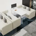 Simple Cream Style Sofa for Photo Studio Reception Area thumbnail 2