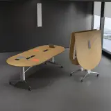 Modern Mobile Oval Conference Table - Maoters thumbnail 3