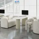Minimalist Style Cream-Colored Sofa thumbnail 3