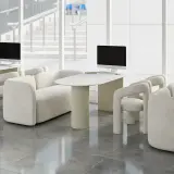 Minimalist Style Cream-Colored Sofa thumbnail 3
