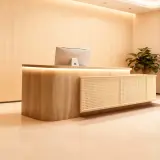 Modern Reception Desk With Rattan Panels - Maoters thumbnail 2