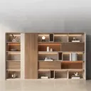 Light Luxury Wood Bookcase File Cabinet thumbnail 2