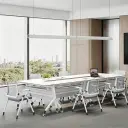 Modern Mobile Folding Modular Training Table - Maoters thumbnail 2