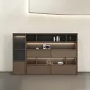 Wooden Glass Door Office Cabinet – Floor Standing File & Bookcase thumbnail 2