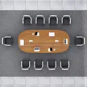 Modern Minimalist Oval Wood Conference Table - Maoters thumbnail 3