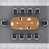 Modern Minimalist Oval Wood Conference Table - Maoters thumbnail 3