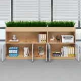 Wooden Office File Cabinet with Planter Box thumbnail 3