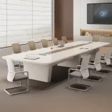 Modern Boardroom White Conference Table - Maoters thumbnail 3