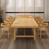 Modern Office Natural Wood Conference Table - Maoters thumbnail 3