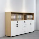 Lockable Wooden Low File Cabinet Bookcase thumbnail 3
