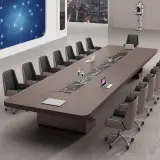 Luxury Piano Gloss Finish Conference Table – Large Modern Rectangle Boardroom Table thumbnail 2