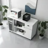 White Office Cabinet for Printer and Files thumbnail 3