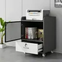 Rolling Wooden Office Cabinet for Document Storage thumbnail 3