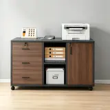 Mobile Under-Desk Storage Cabinet With Locking Drawer thumbnail 3