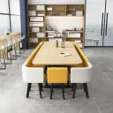 Office Lounge Rounded Wood Conference Table - Maoters thumbnail 4